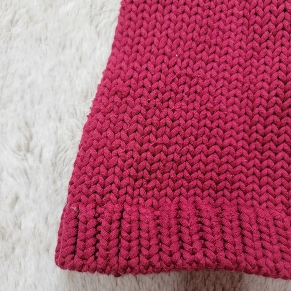 Ann Taylor Loft Fuchsia Pink Half Sleeve Chunky Knit Mock Neck Sweater Sz XS - Picture 9 of 13